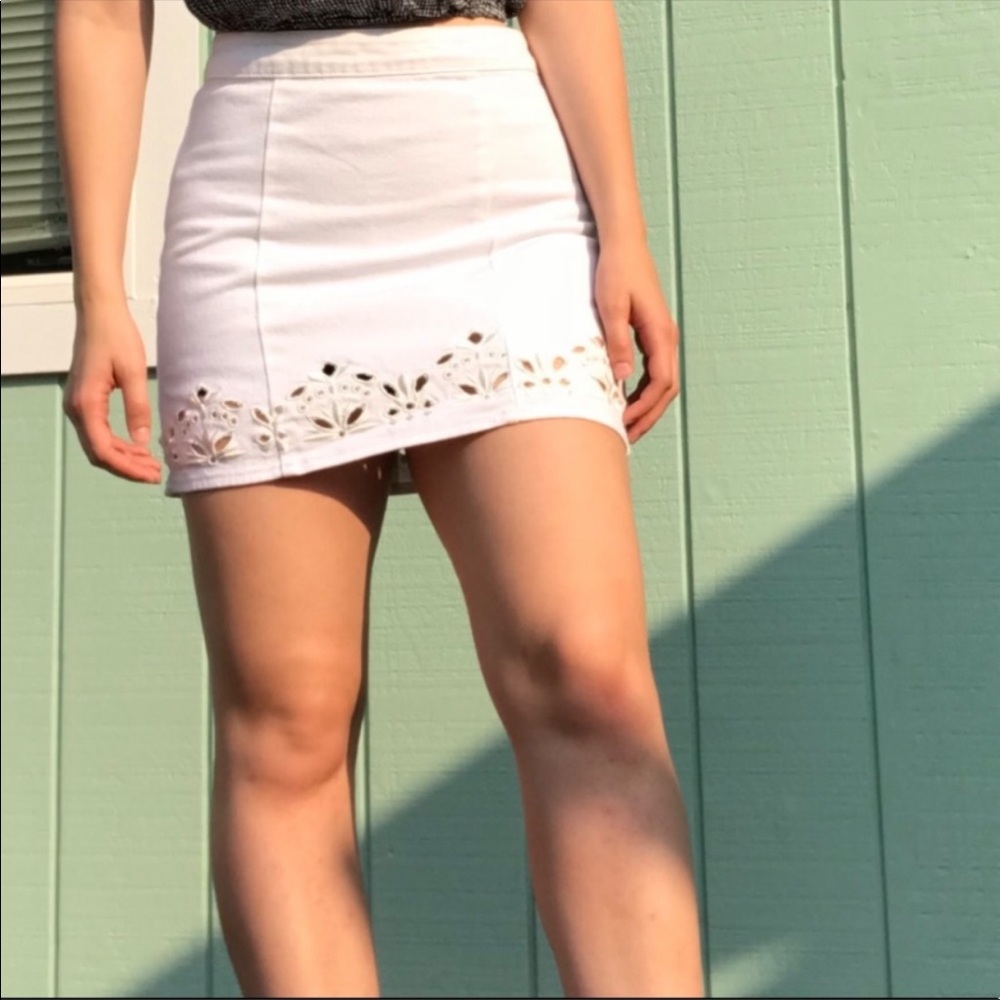 PacSun White Denim Skirt
